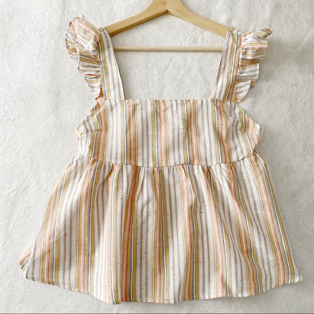 Vintage Style Stripe Babydoll Tank Top - Picture 3 of 10